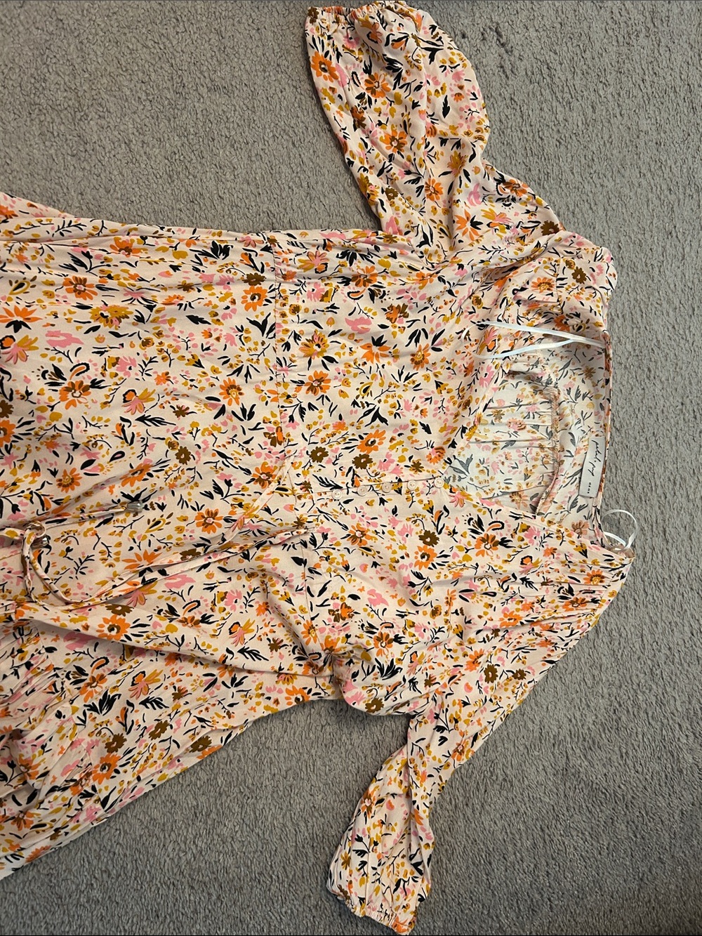 Petal and Pup, Floral V-Neck Maxi Dress in Pink & Yellow. Medium. Worn once - Picture 3 of 4